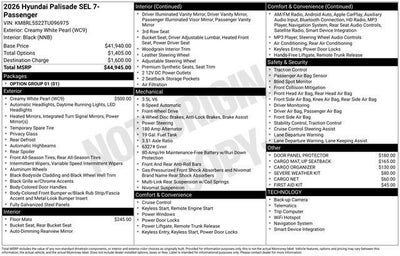2026 Hyundai PALISADE SEL 7 Passenger