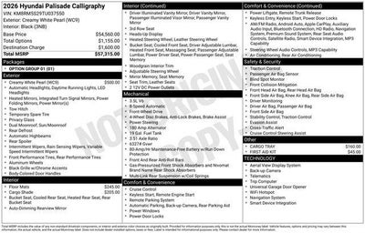 2026 Hyundai PALISADE Calligraphy