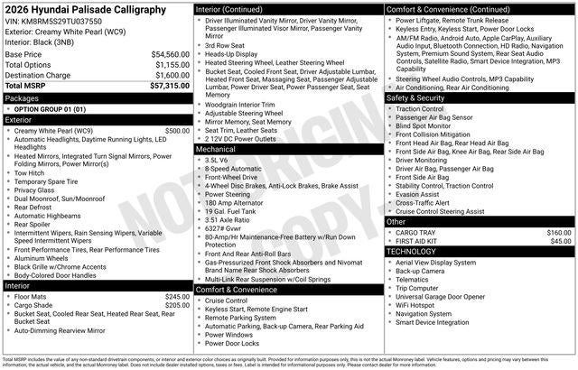 2026 Hyundai PALISADE Calligraphy