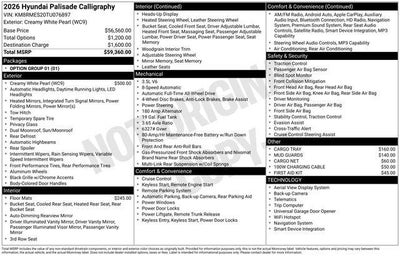 2026 Hyundai PALISADE Calligraphy