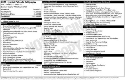 2026 Hyundai PALISADE Calligraphy