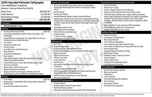 2026 Hyundai PALISADE Calligraphy