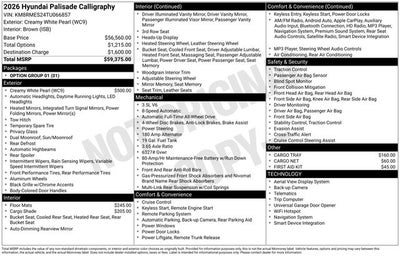 2026 Hyundai PALISADE Calligraphy