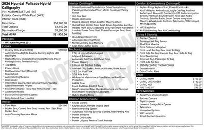 2026 Hyundai PALISADE HYBRID Calligraphy