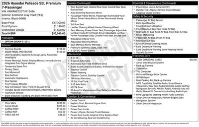 2026 Hyundai PALISADE SEL Premium 7 Passenger