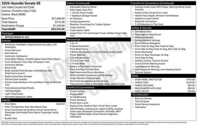 2026 Hyundai SONATA SE