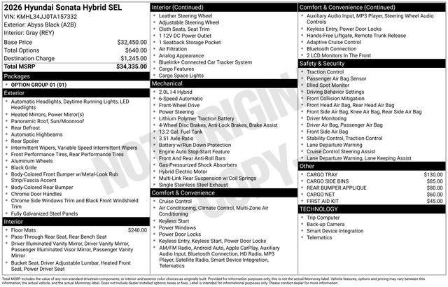 2026 Hyundai SONATA HYBRID SEL