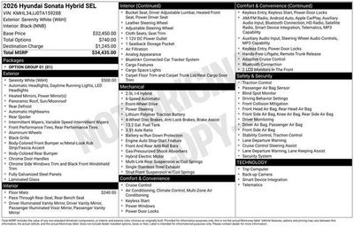 2026 Hyundai SONATA HYBRID SEL