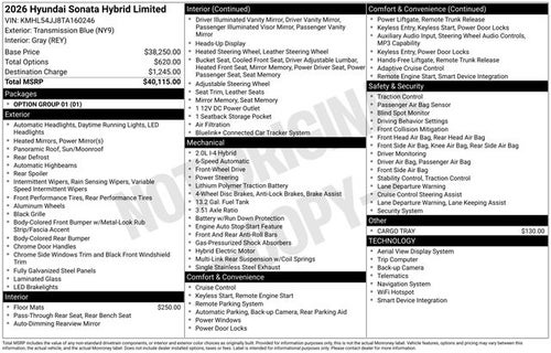 2026 Hyundai SONATA HYBRID Limited