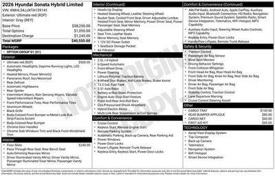 2026 Hyundai SONATA HYBRID Limited