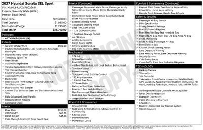 2027 Hyundai SONATA SEL Sport