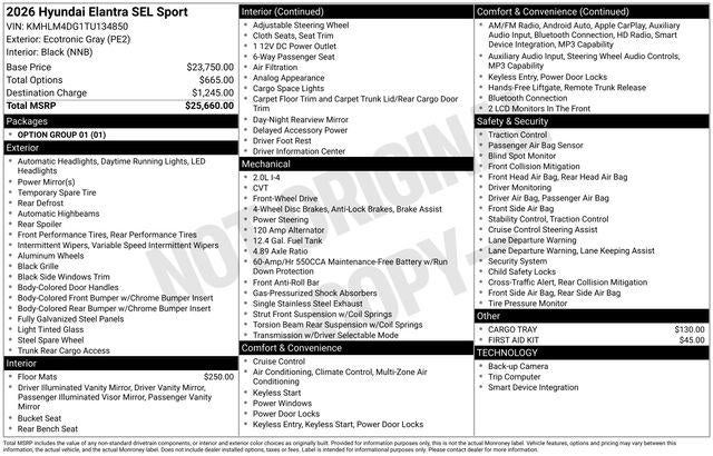 2026 Hyundai ELANTRA SEL Sport