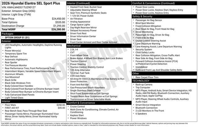 2026 Hyundai ELANTRA SEL Sport