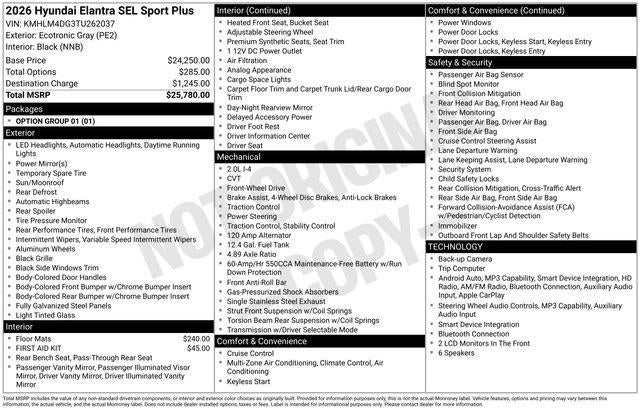 2026 Hyundai ELANTRA SEL Sport