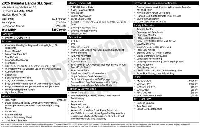 2026 Hyundai ELANTRA SEL Sport