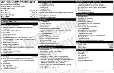 2026 Hyundai ELANTRA HYBRID SEL Sport