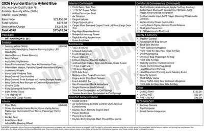 2026 Hyundai ELANTRA HYBRID Blue