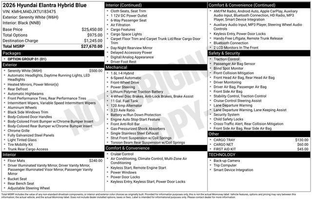 2026 Hyundai ELANTRA HYBRID Blue
