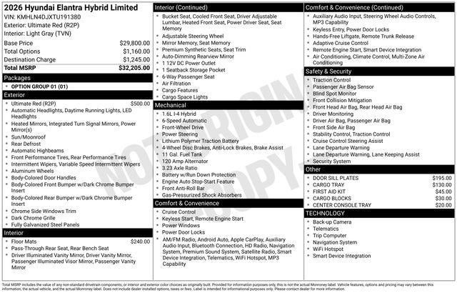 2026 Hyundai ELANTRA HYBRID Limited
