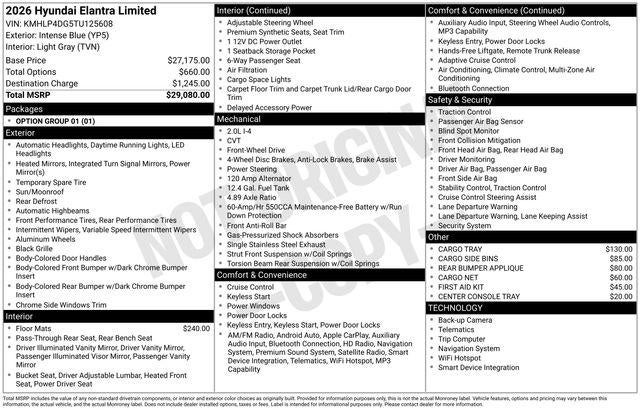 2026 Hyundai ELANTRA Limited