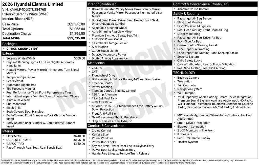 2026 Hyundai ELANTRA Limited