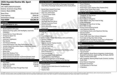 2026 Hyundai ELANTRA SEL Sport