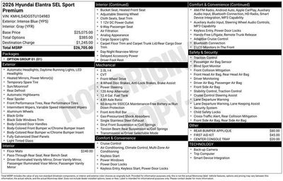 2026 Hyundai ELANTRA SEL Sport