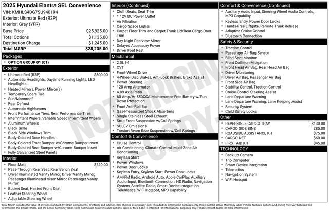 2025 Hyundai ELANTRA SEL Convenience