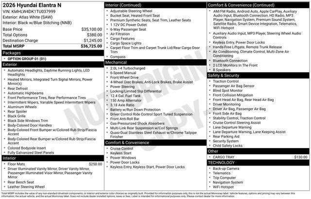 2026 Hyundai ELANTRA N Base
