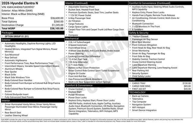 2026 Hyundai ELANTRA N Base