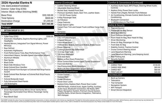 2026 Hyundai ELANTRA N Base