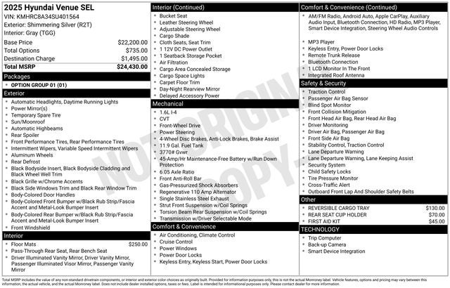 2025 Hyundai VENUE SEL